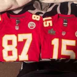 SUPER BOWL 54 MAHOMES JERSEY & TRAVIS KELCE JERSEY
