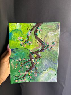 Hand painted Art “Embrace Where The Blossoms Takes Us”
