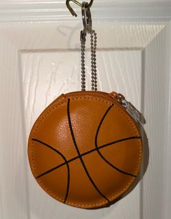 Vintage Rolfs Leather Basketball Coin Purse Keychain Pouch Novelty Mini Bag