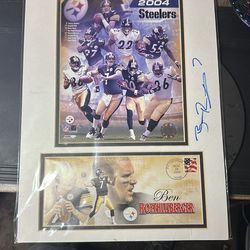 2004 Signed Pittsburgh Steelers Post office exclusive cover sheet and envelope