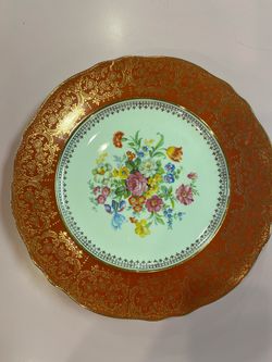 Orange floral plate