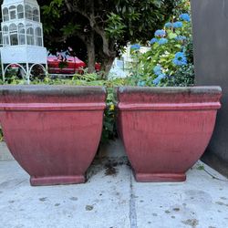 Set Of 2 Large Ceramic Pots