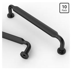 Asidrama 10 Pack 6.3 Inch(160mm) Matte Black Kitchen Cabinet Handles