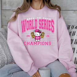 Hello Kitty Dodgers, Los Angeles, Back To Back, Crewneck, Custom Shirts, Custom Apparel 