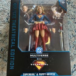 Dc McFarlane Deluxe Theatrical Edition Supergirl And Puppy Krypto Figure