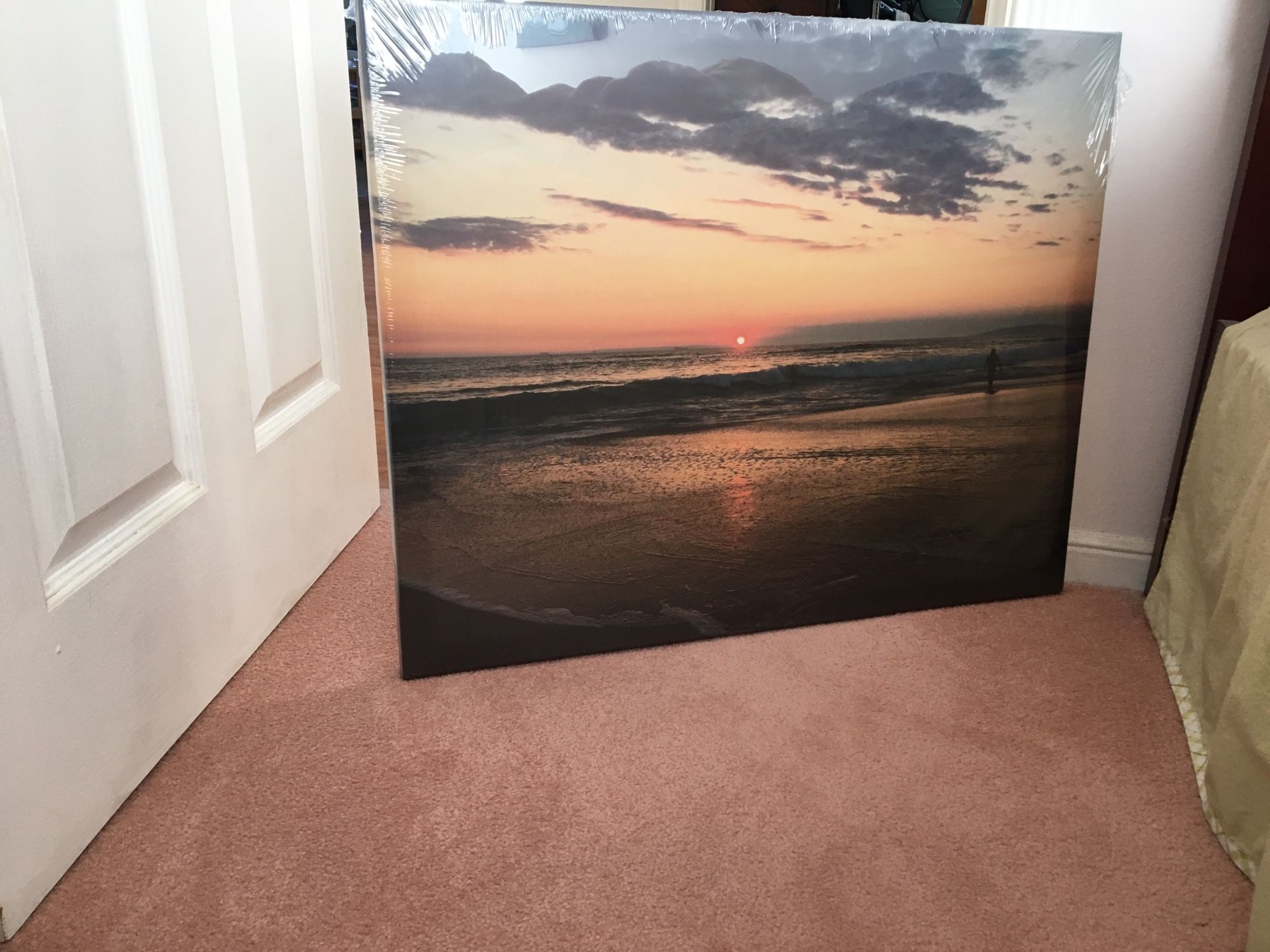 Sunset Ocean Beach Photo Canvas 24x30 NEW