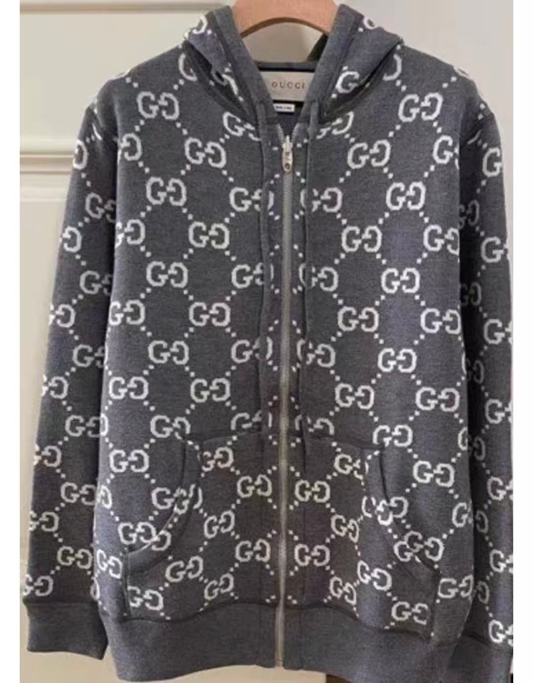 Premium Version Guc ci 24FW Reversible Cashmere Double G Zip Hooded Jacket/Sweater | High-Quality Custom Style | Warm Cashmere Fabric for Cold Resista