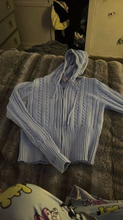 baby blue knitted sweater