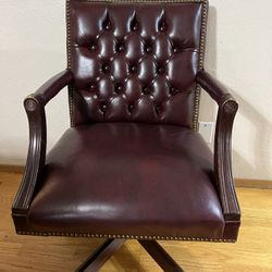 Burgundy, Leather Office Chair