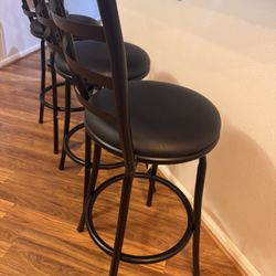 Set of 3 Black Metal Barstools – $110 OBO
