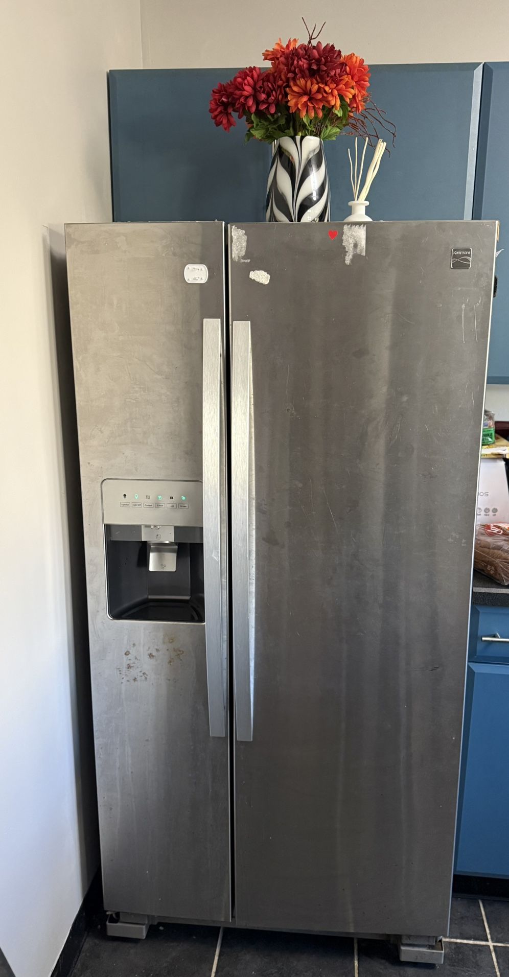 Kenmore Stainless Steel Refrigerator – $250