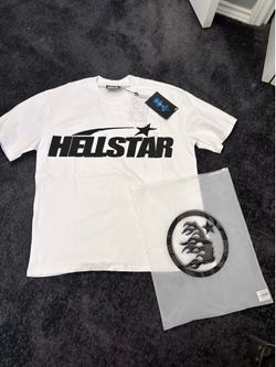 White and black graphic Hellstar t-shirt