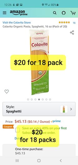 Colavita Organic Pasta,