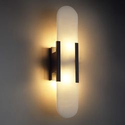 Fanyank Alabaster Wall Sconces, 19.7in Wall Sconce, Natural Marble Wall Sconces Wall Lighting, Wall Light Fixtures for Bedroom Living Room Stairs Vani