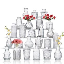 Glass Bud Vase Set of 22 ( Only 1 Box Left )