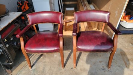 Solis Burgundy Vinyl Captains Office Guest Chair