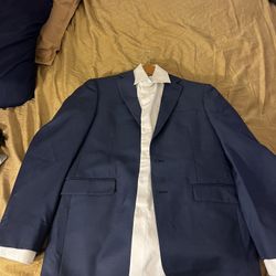 Calvin Klein Suit, Pants, And White Shirt