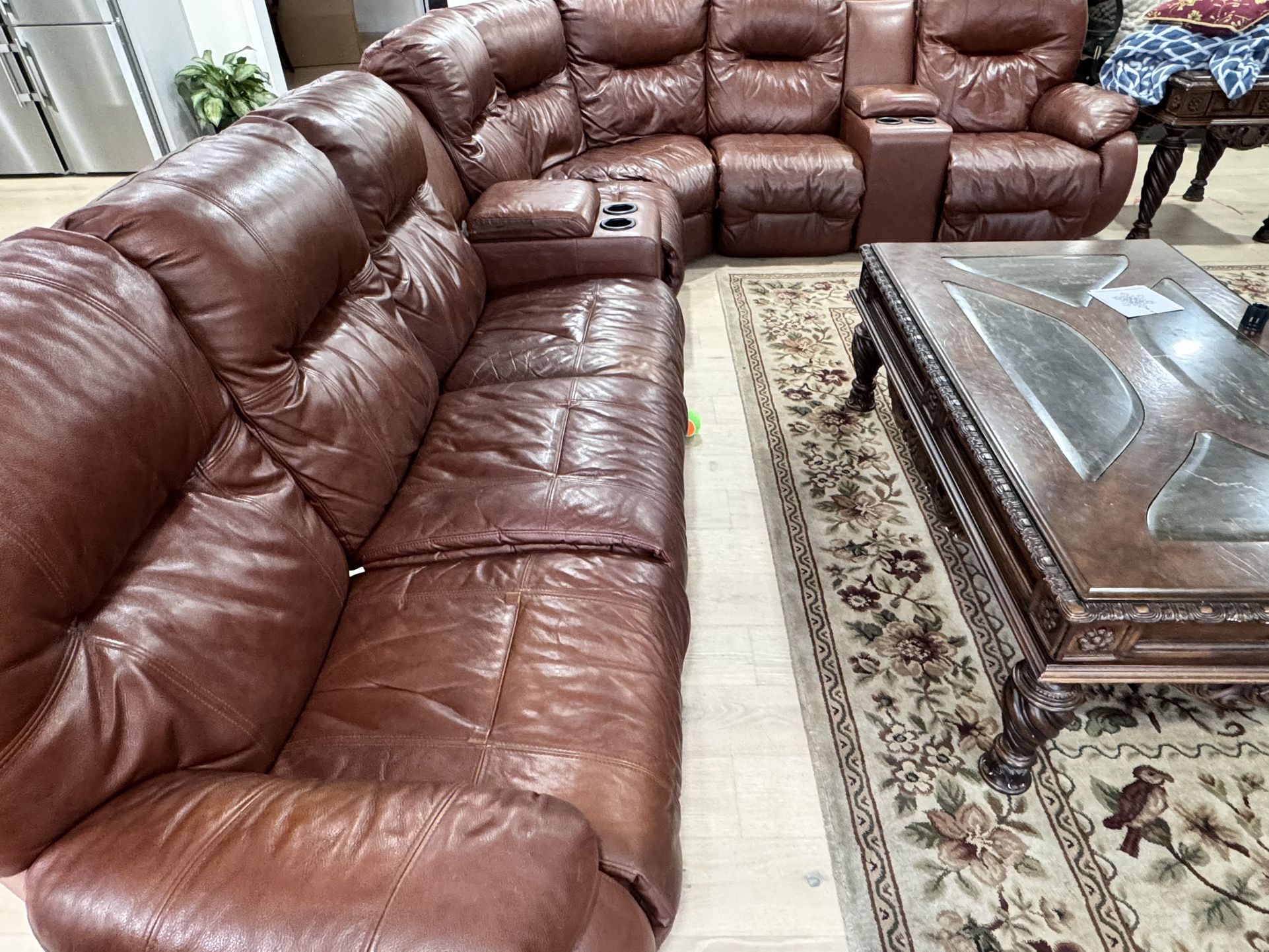 Selling Full Set Leather Couch x Coffee Table x Side Tables