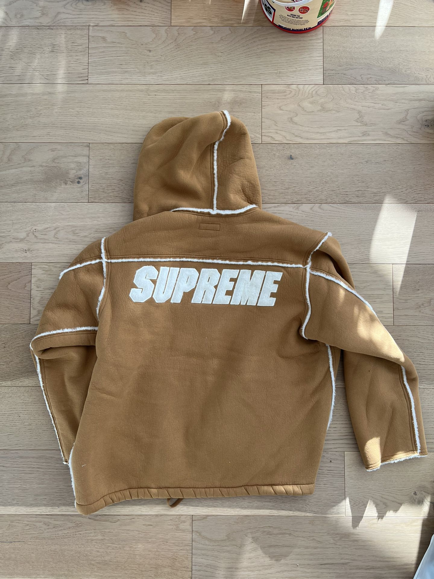 Supreme Faux Shearling Hoodie jacket - Tan - Large - NEW for Sale
