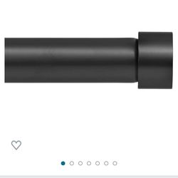 Ivilon Drapery Window Curtain Rod - End Cap Style Design 1 Inch Pole. 72 to 144 Inch Color Black