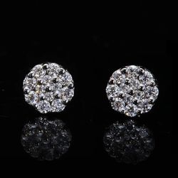 Moissanite Push-Back Stud Sterling Silver Earrings
