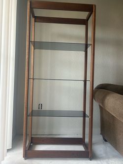 Book shelf with glass