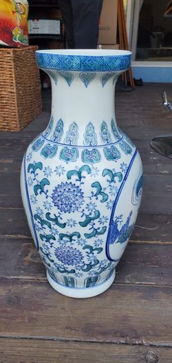 Handpainted XL Tall VASE - Umbrella Stand