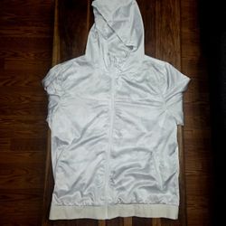 White and Gray Camo Zip-up Hooded Jacket