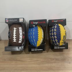 Rams, Chargers & Raiders Mini Footballs - Brand New!