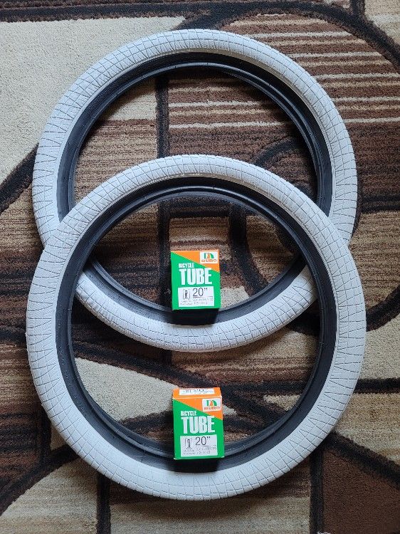 NEW Bicycle Bmx Fat Tires 20" Gray Black Wall