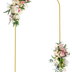Wokceer 7.2 FT Wedding Arch Backdrop Stand, Gold Metal Arch Backdrop Stand For Wedding Ceremony Birthday Party Bridal Baby Shower Photo Booth Garden F
