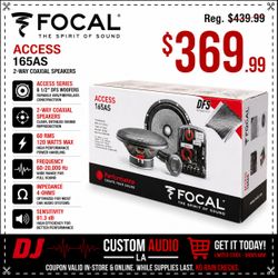 Focal 165AS Car Speakers 1 Set 6 1/2" 2-Way Component Speaker System 120 Watts Access Series 🚨 Payment Options Available 🚨 No Credit Needed 🚨