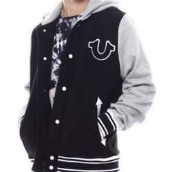 True Religion Hooded Varsity Jacket ( Size XL )
