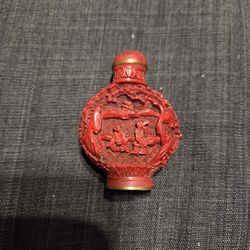 Vintage/Antique Red Lacquer Snuff Bottle