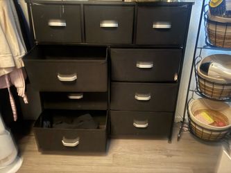 Black Fabric Drawer Storage Dresser