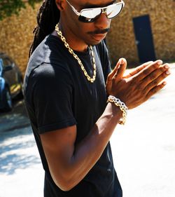 Iced out Gucci link chain set with rolo link bracelet