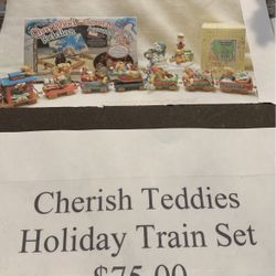 Cherish Teddies Holiday Train Set
