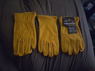 Wells Lamont  yellow Leather gloves Medium size