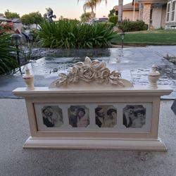 GORGEOUS EMBELLISHED 4-SLOT WOOD PICTURE FRAME "NEW!" Measures11"x17" (Pic's 2.5"x3")....asking $40.00