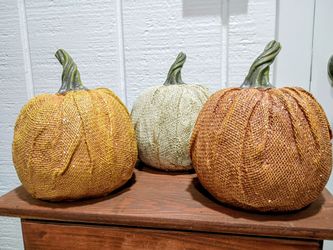 Beautiful Sparkly Wooden Pumpkins