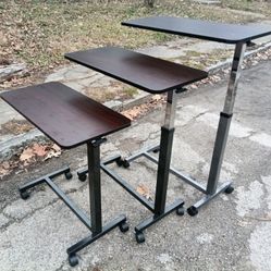Adjustable Overbed Tables with Rollers

