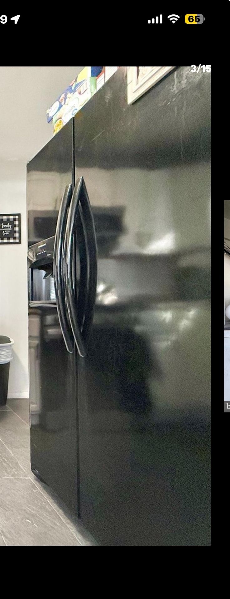 Side By Side Black Refrigerator