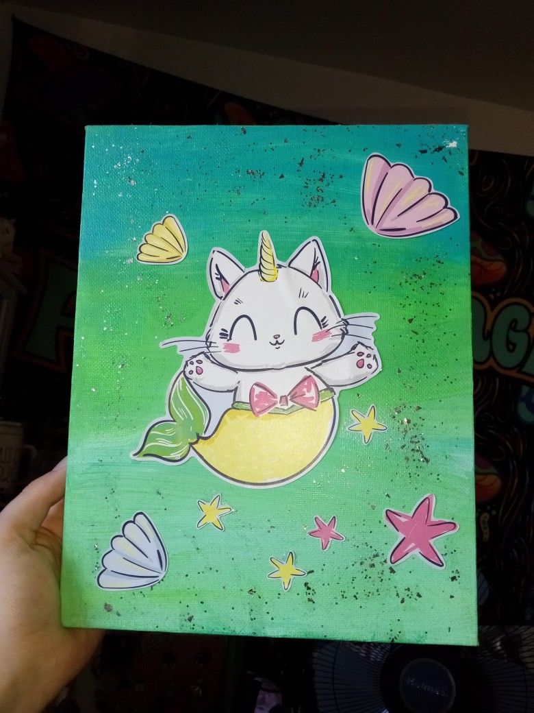 Mermaid Cat Canvas 