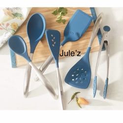 Princess House Set De 6 Utensilios Azules Nuevos En Sus Cajas 