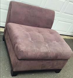 Brown suede wide body sofa chair