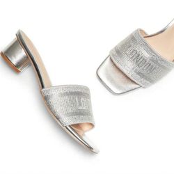 Grends Women Chunky Heeled Square Toe Mule Sandals,