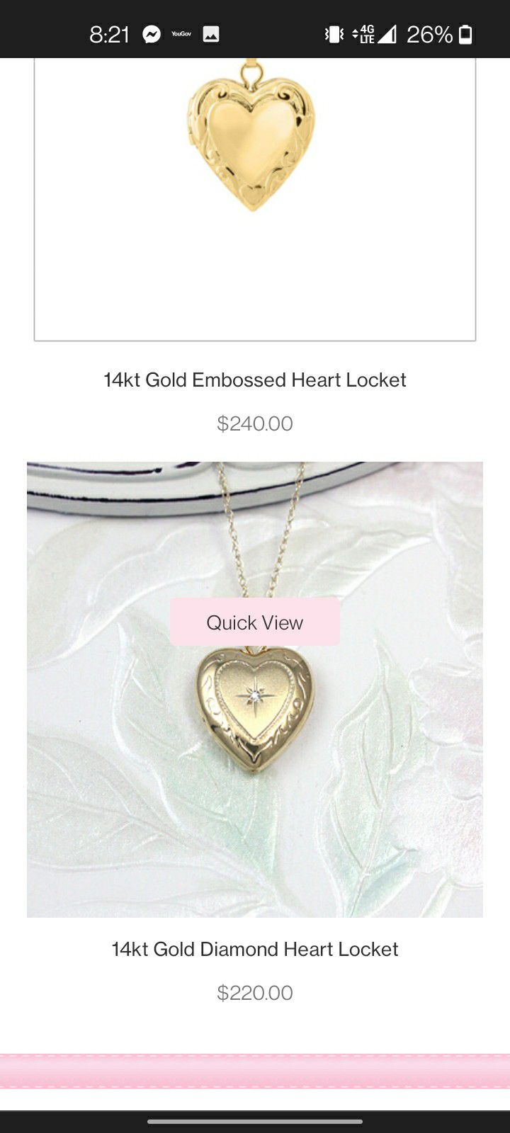 14kt Diamond Accent Heart Shaped Locket
