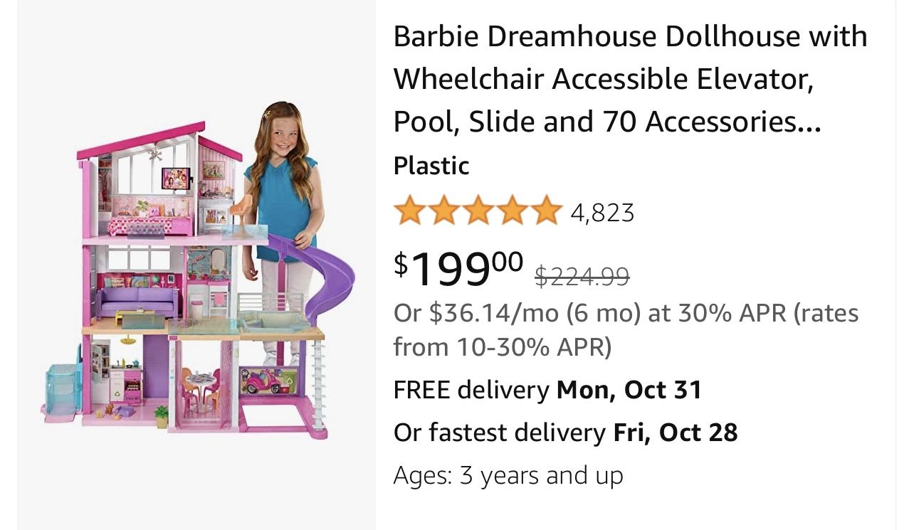  Barbie Dreamhouse Dollhouse with Pool, Slide and