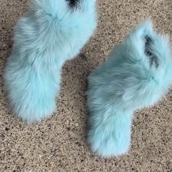 Mint Green Foxy Furry Boots Sizes (9,9.5 & 10) Message Your True Size 