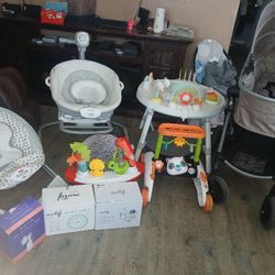 HUGE BABY BUNDLE (Breast Pumps, Stroller, Skiphop, Walker, And More)